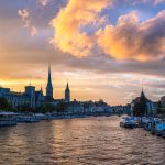 A River Canal Across the City Zurich